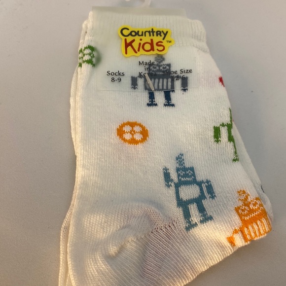 Kids robot socks, size 8-9